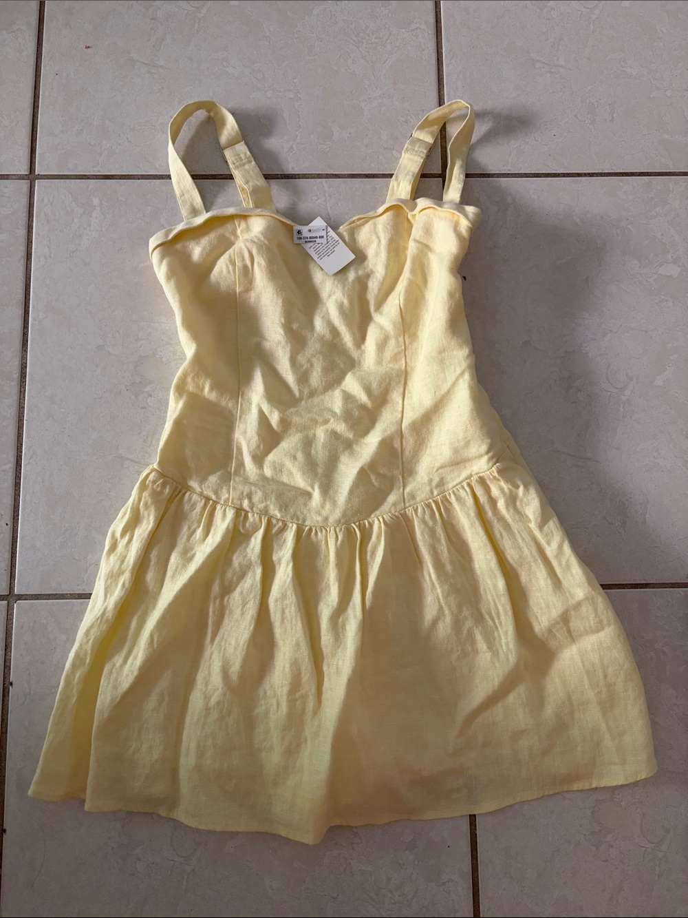 Abercrombie & Fitch Pale Yellow Linen Sundress